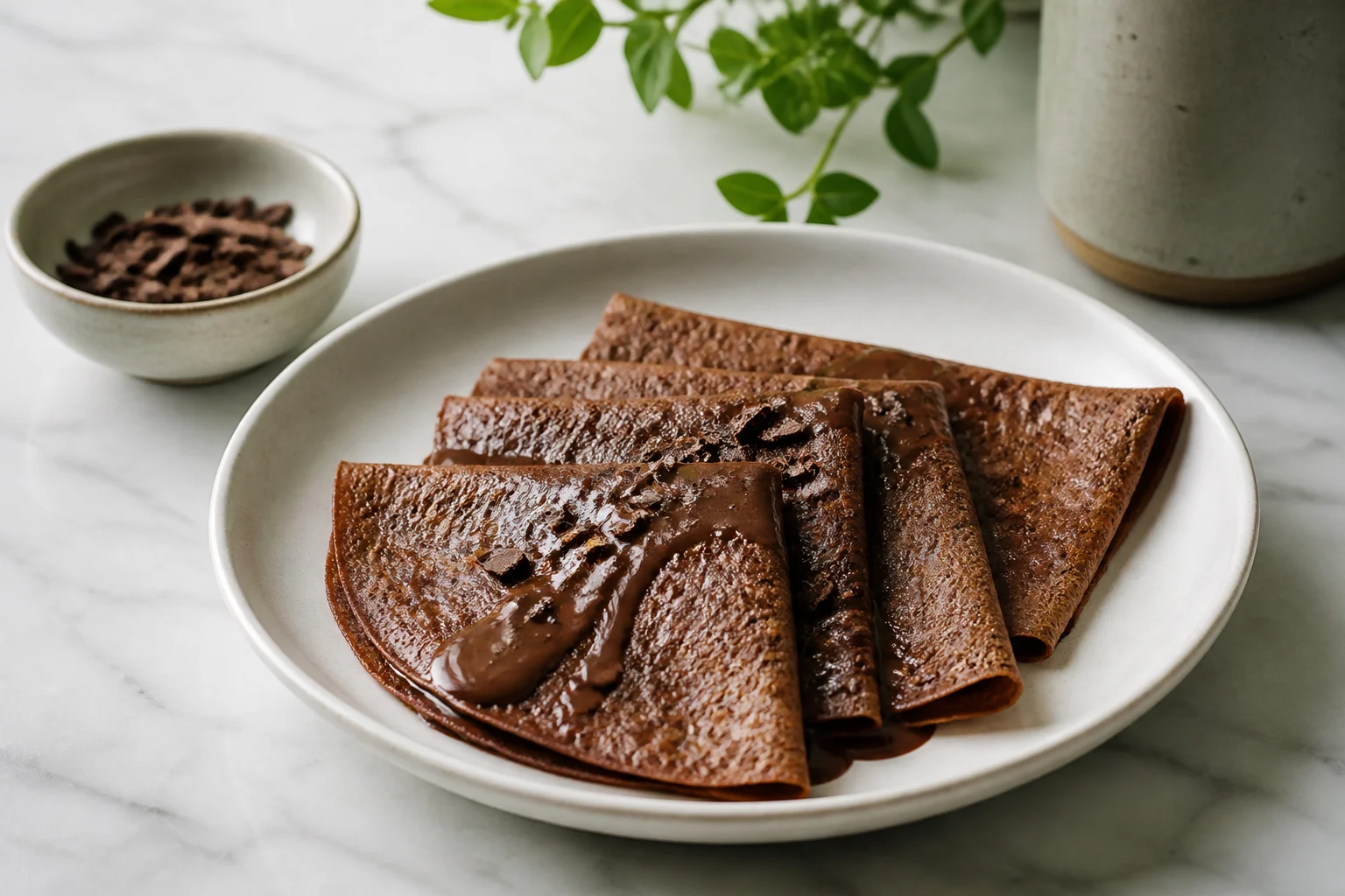 Chokoladepandekager stablet og klar til servering