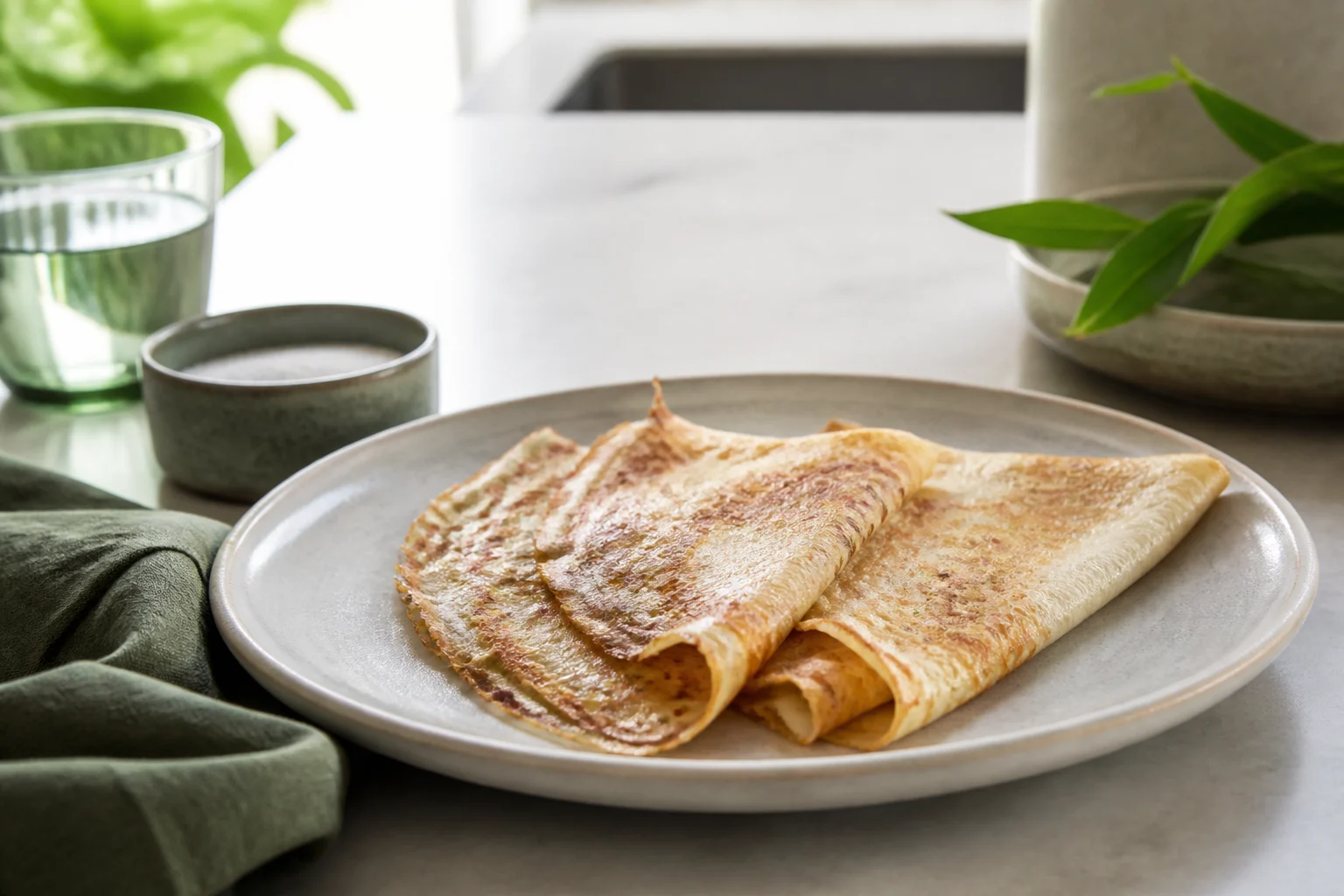 Franske crêpes stablet og klar til servering